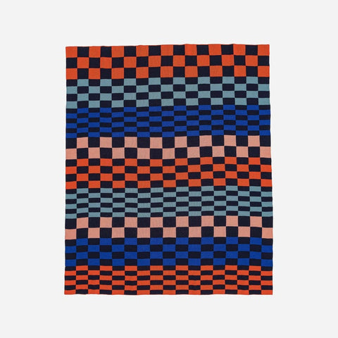 Albers Checkerboard Throw Navy Red