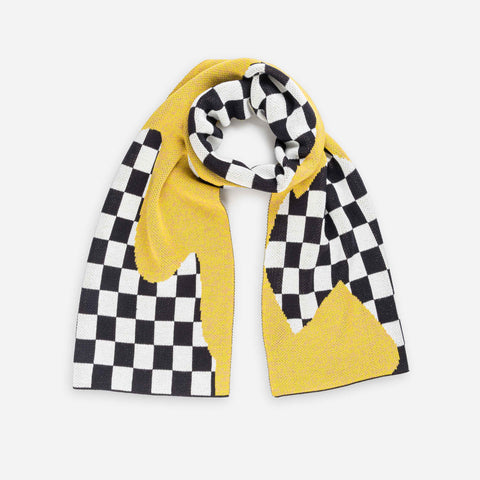Checkerboard Spill Scarf Black & White
