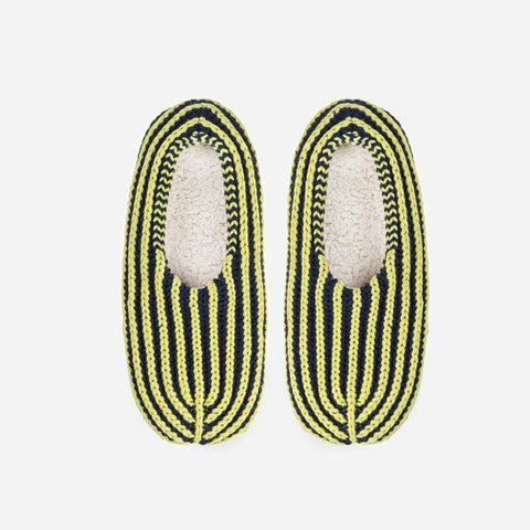 Ribbed Slippers Navy Lime