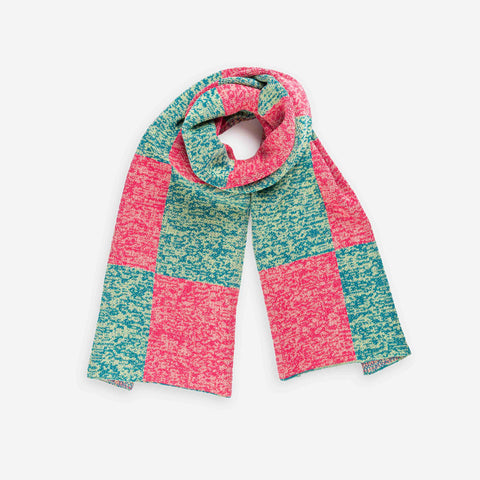 Checkerboard Static Scarf Fuchsia Pink