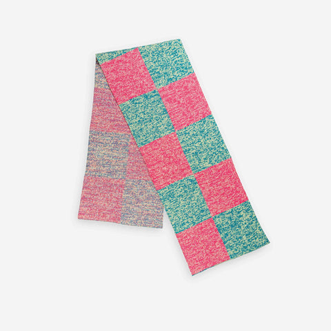 Checkerboard Static Scarf Fuchsia Pink