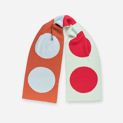 Flip Dot Scarf Flame Jade