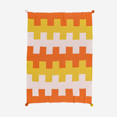 Geo stripe Throw Olive Flame