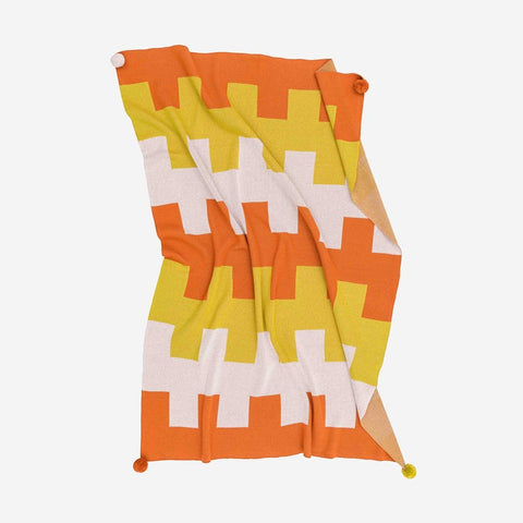 Geo stripe Throw Olive Flame