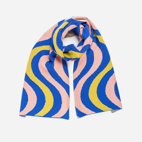 Optical Wave Scarf Cobalt Pink