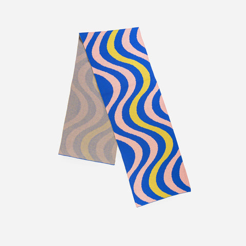 Optical Wave Scarf Cobalt Pink