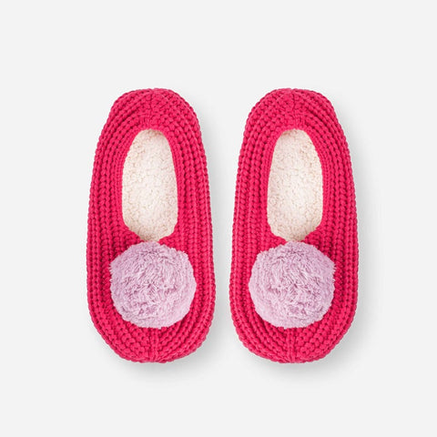 Pommed Rib Slippers Fuchsia