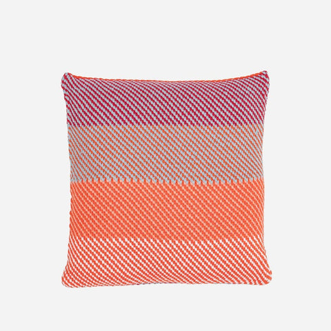 Slant Stripe Poppy Stone Blue Pillowcase