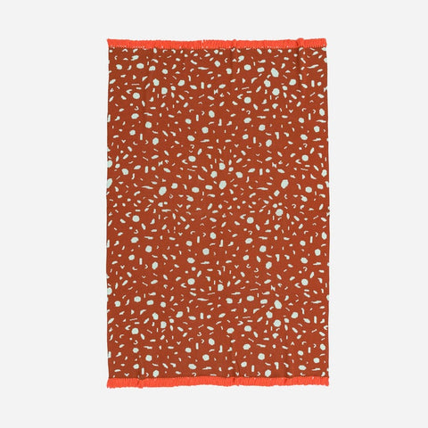 Terrazzo Fringe Throw Jade Rust