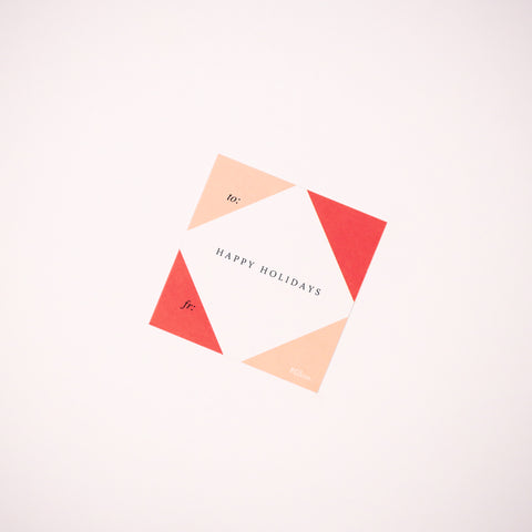 Red & Peach Corner Holiday Card