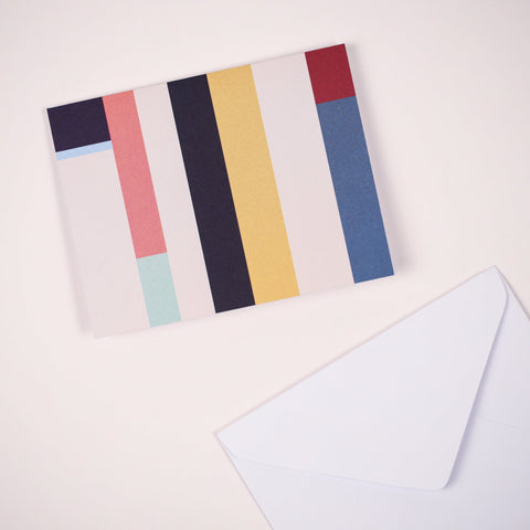 Multicolored Dark Blue Notecard