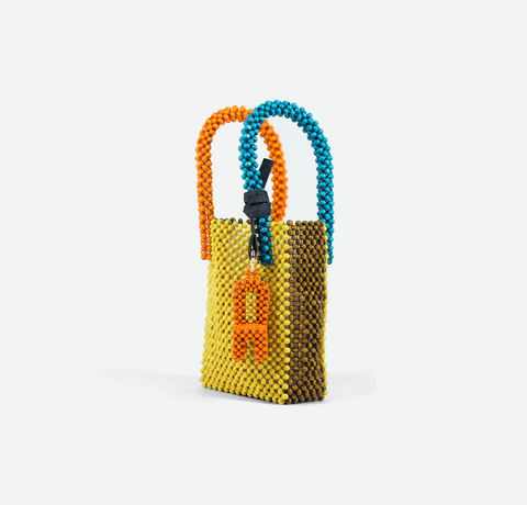 Yellow Beaded Bag