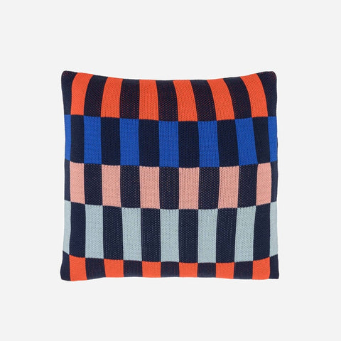 Albers Checkerboard Navy Red Pillowcase