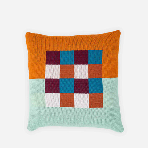 Gingham Checkerboard Flame Jade Pillowcase