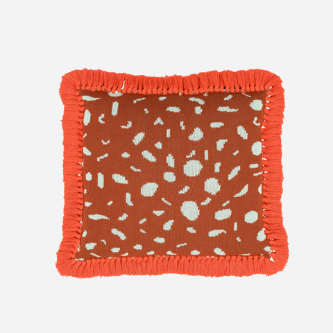 Terrazzo Fringe Flame Jade Pillowcase