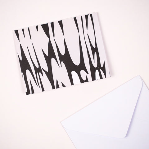 Abstract Black & White Notecard